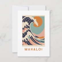 Mahalo vielen Dank Karte, Große Welle