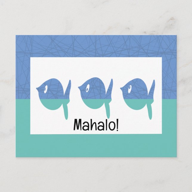 Mahalo Vielen Dank Postkarte (Vorderseite)