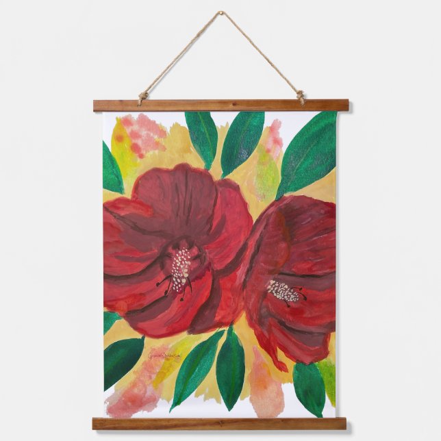 Mahalo Wandteppich Mit Holzrahmen (Vorderseite)