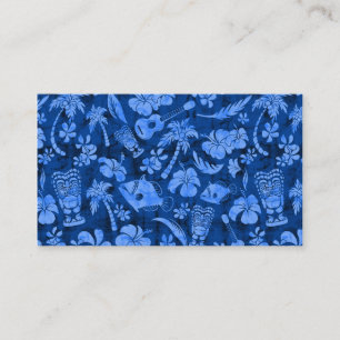 Mahapuu Strand-hawaiischer Batik-Tonal Blau Visitenkarte