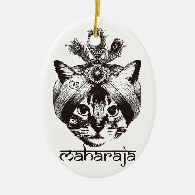 Maharaja Cat Keramik Ornament (Vorne)
