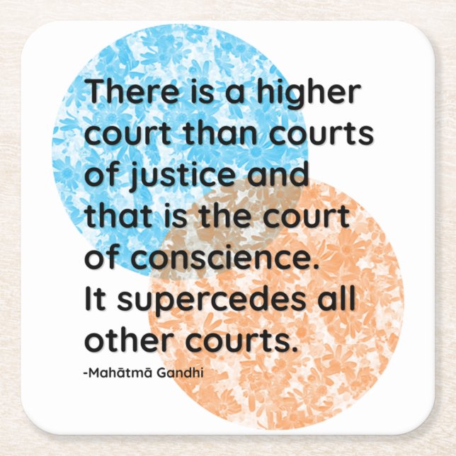 Mahatma Gandhi Conscience Quotes Rechteckiger Pappuntersetzer (Vorderseite)