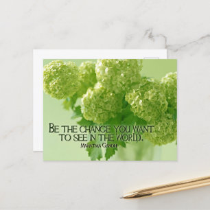 Mahatma Gandhi Inspiration Zitat "Be the change" Postkarte