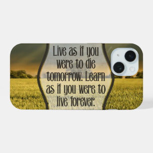 Mahatma Gandhi Inspiration Zitat "Live" iPhone 15 Hülle