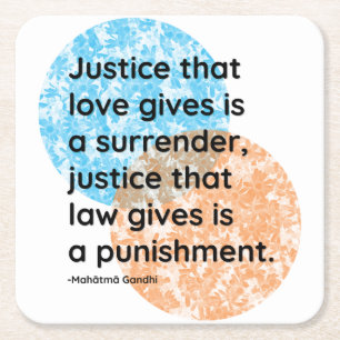 Mahatma Gandhi Justice Quotes Rechteckiger Pappuntersetzer