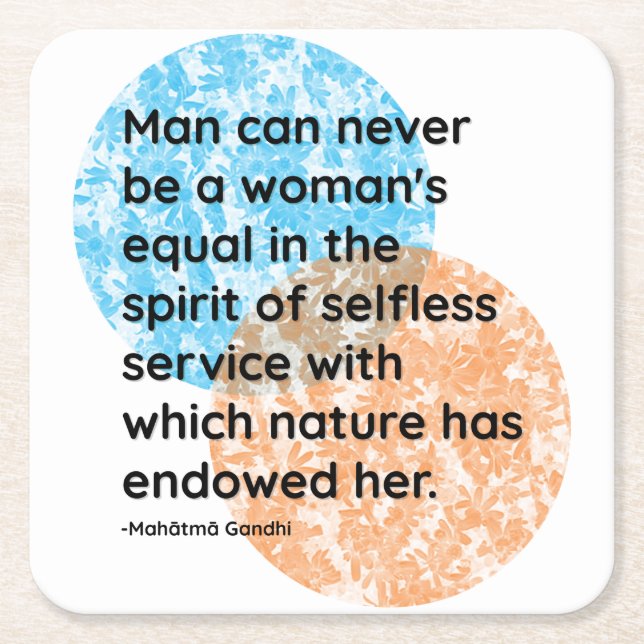 Mahatma Gandhi Man Woman Quotes Rechteckiger Pappuntersetzer (Vorderseite)