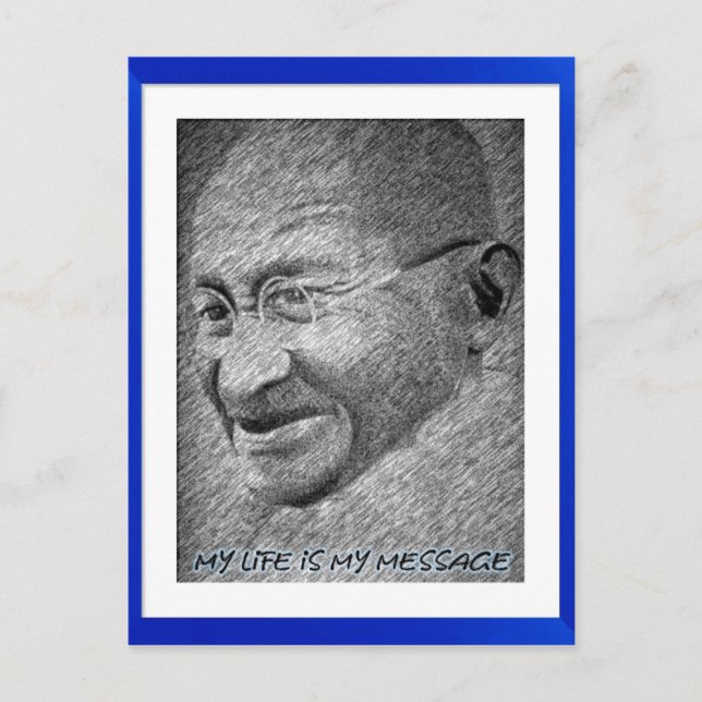 Mahatma Gandhi Postkarte (Vorderseite)