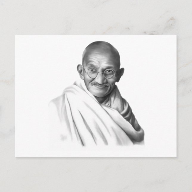 Mahatma Gandhi Postkarte (Vorderseite)