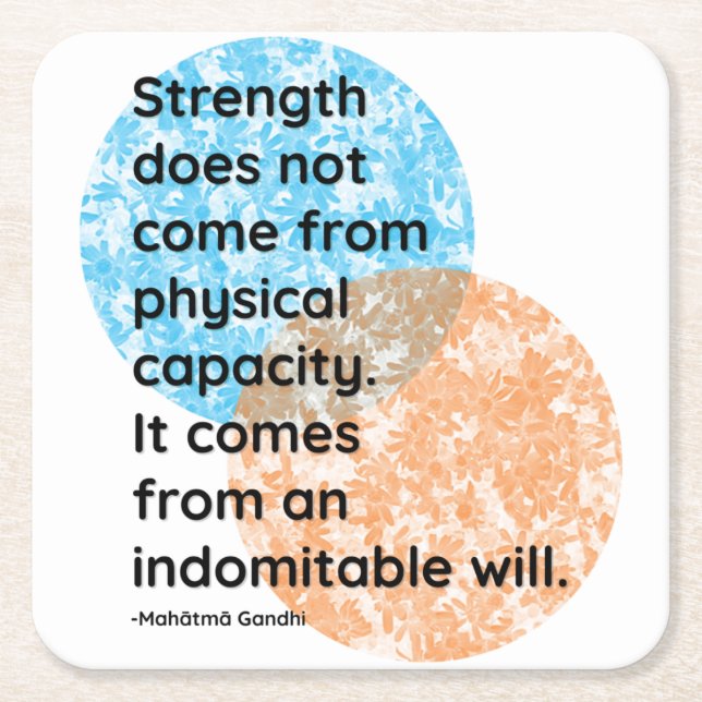 Mahatma Gandhi Strength Quotes Rechteckiger Pappuntersetzer (Vorderseite)