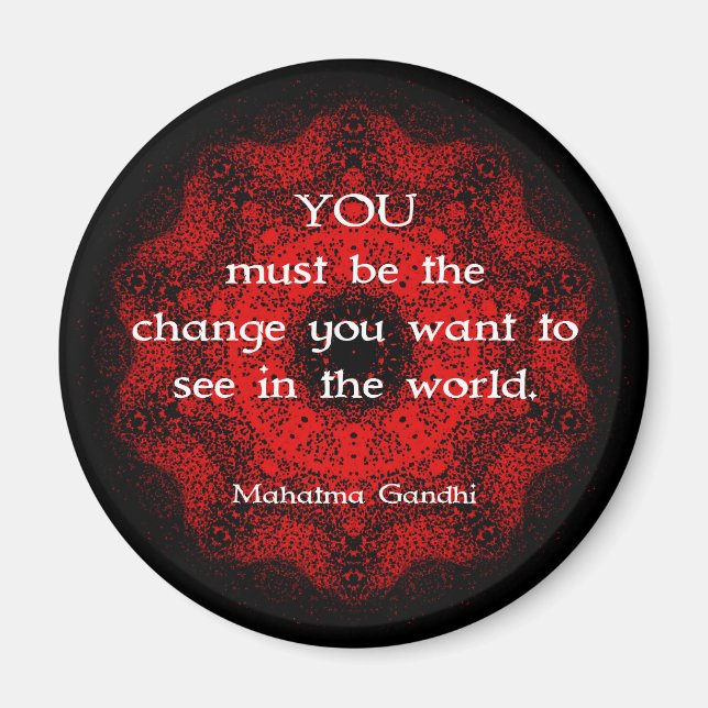 Mahatma Gandhi Wisdom Sprichwort über Maßnahmen Magnet (Vorne)