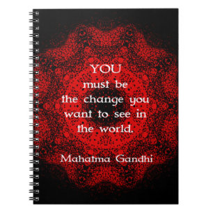 Mahatma Gandhi Wisdom Sprichwort über Maßnahmen Notizblock