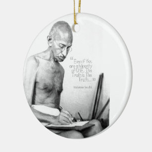 Mahatma Gandhi Zitat, Minderheit des Einen, Wahrhe Keramikornament