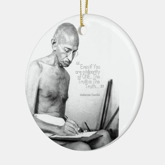 Mahatma Gandhi Zitat, Minderheit von Eins, Wahrhei Keramikornament (Links)