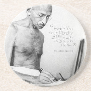 Mahatma Gandhi Zitat, Minderheit von Eins, Wahrhei Sandstein Untersetzer