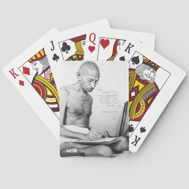 Mahatma Gandhi Zitat, Minderheit von Eins, Wahrhei Spielkarten (Rückseite)