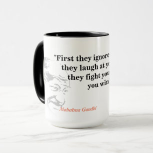 Mahatma Gandhi Zitat zum Sieg Tasse