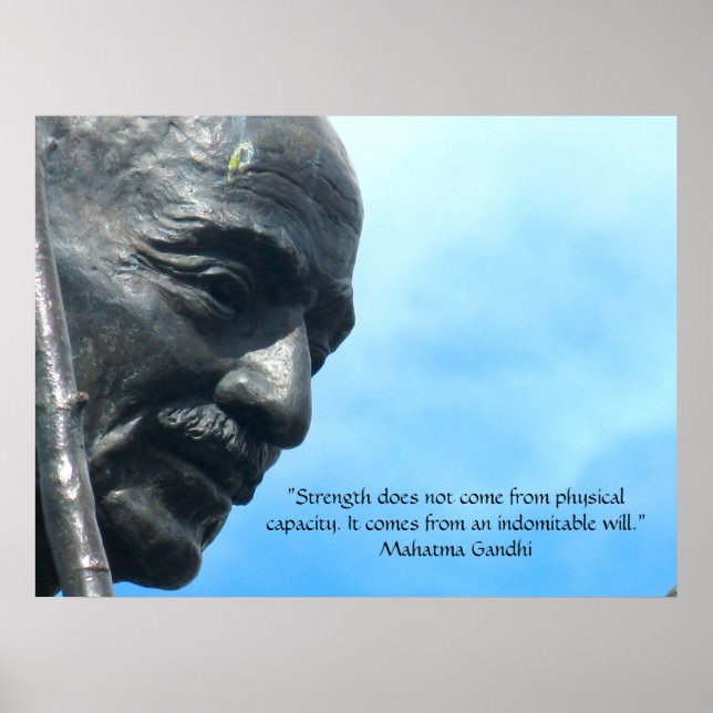 Mahatma Gandhi - Zitat zur Stärke Poster (Vorne)