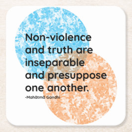 Mahatma Gandhi Zitate zur Wahrheit ohne Gewalt Rechteckiger Pappuntersetzer