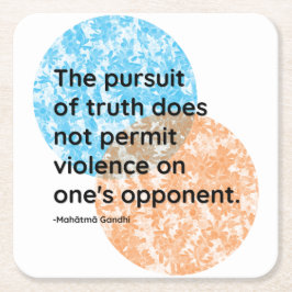 Mahatma Gandhi - Zitate zur Wahrheit und Gewalt Rechteckiger Pappuntersetzer