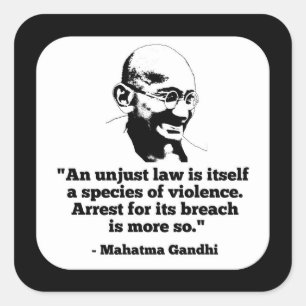 Mahatma- Gandhiaufkleber Quadratischer Aufkleber