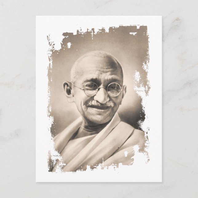 Mahatma- Gandhigeschenk Postkarte (Vorderseite)