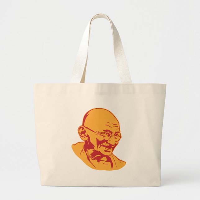 Mahatma- Gandhiporträt-Taschen-Tasche Jumbo Stoffbeutel (Vorne)