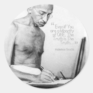 Mahatma- Gandhizitat, Minderheit von einer, Runder Aufkleber