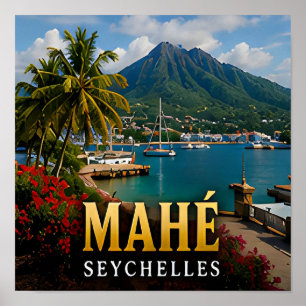 Mahé Seychellen Tropisches Insel Reise Souvenir Poster