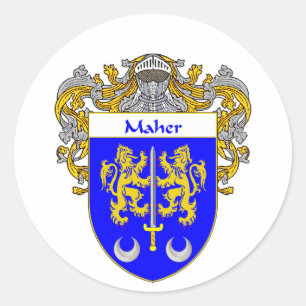 Maher-Wappen (überzogen) Runder Aufkleber