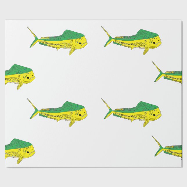 Mahi-mahi/Dorado-Wrapping-Papier Geschenkpapier (Saum)