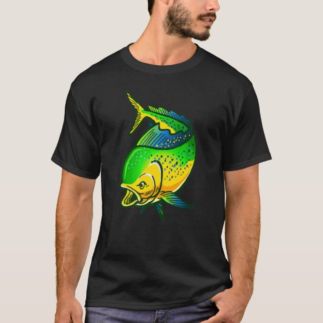 Mahi Mahi Fishing Dorado Fischer Angling Fan T-Shirt (Vorderseite)