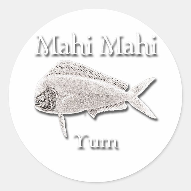 Mahi Mahi Yum Dunkelheit Runder Aufkleber (Vorderseite)