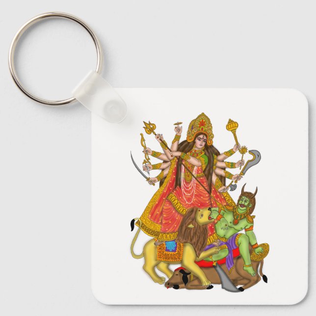 Mahishasur Mardini Durga Schlüsselanhänger (Vorderseite)