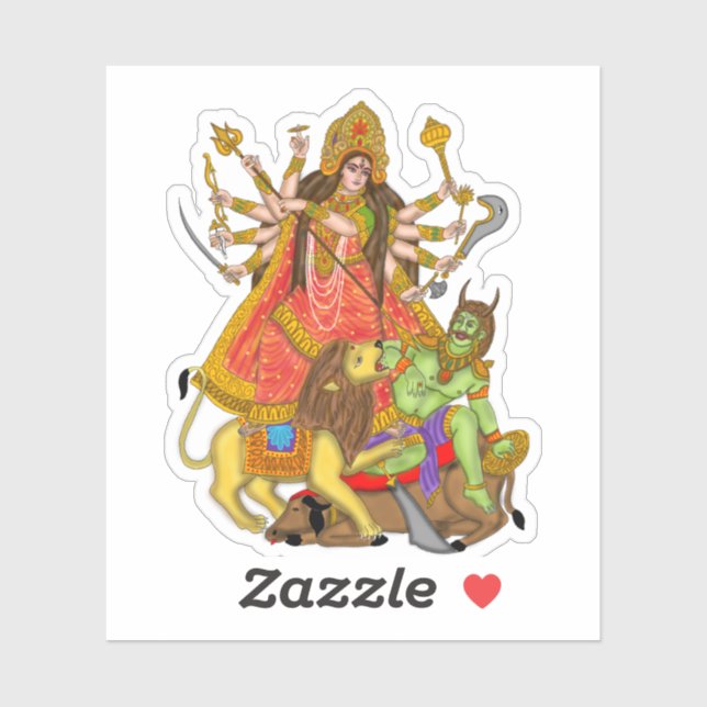Mahishasur Mardini Durga Stickers Aufkleber (Blatt)