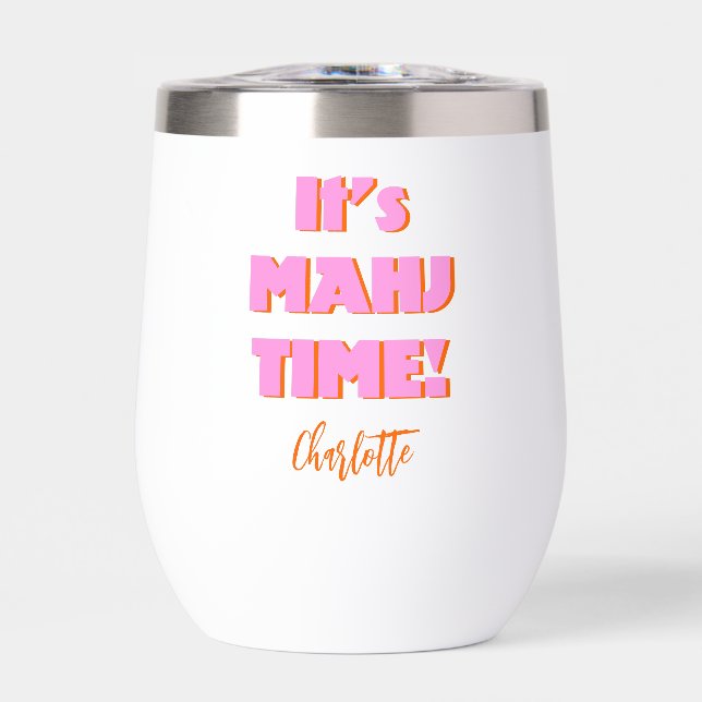 Mahj Mahjong Mah Jongg Pink Zitg Personalisiert (Vorderseite)