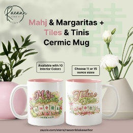Mahj & Margaritas + Tiles & Tinis Keramikbecher Zweifarbige Tasse