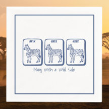 Mahj mit einer wilden Seite Navy-Zebra-Mahjong-Par