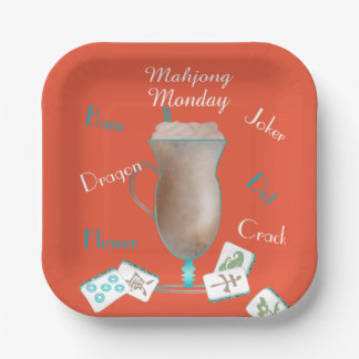 Mahjong and Coffee Party Paper Plate Pappteller