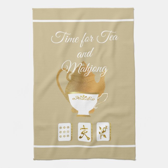 Mahjong and Teacup Kitchen Towels Geschirrtuch (Vertikal)