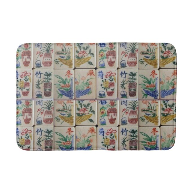 Mahjong Bathroom Bath Mat Badematte (Vorderseite)