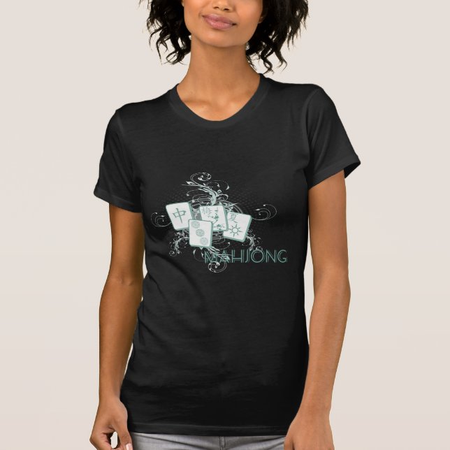 Mahjong blau T-Shirt (Vorderseite)