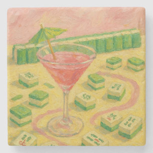 Mahjong Chic Painting Cocktail Steinuntersetzer