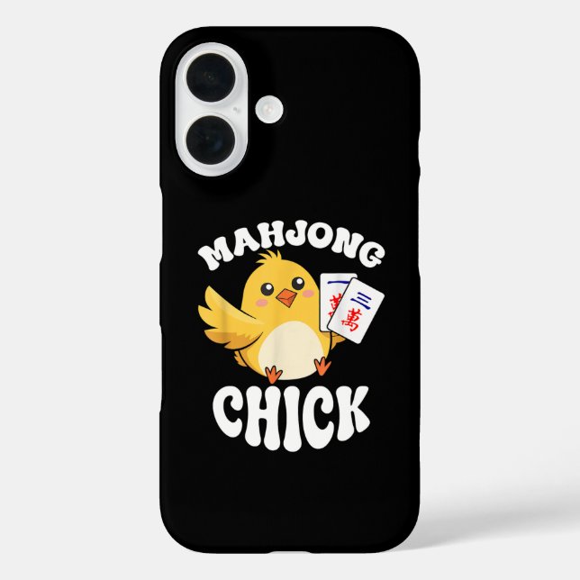 Mahjong Chick Chinese Board Game Player iPhone 16 Hülle (Rückseite)