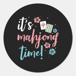 Mahjong Chinese oder Mahjong Player Runder Aufkleber