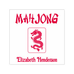 Mahjong chinesischer Stil Text, Drachen-Kachel, Na Permastempel