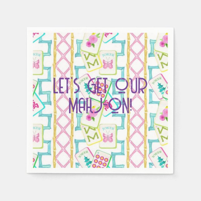 MAHJONG COCKTAIL NAPKINS SERVIETTE (Vorderseite)