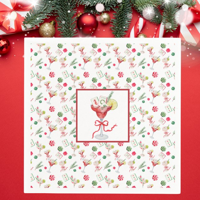 Mahjong & Cocktails Weihnachten Serviette (Von Creator hochgeladen)