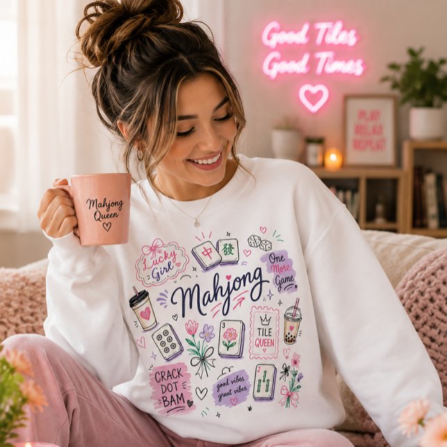Mahjong-Collage mit Kacheln Sweatshirt (Von Creator hochgeladen)