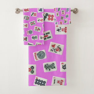 MahJong conception de tuiles sur rose