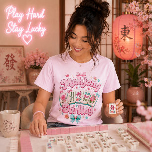 Mahjong Darling Pink und Mint Unisex T-Shirt
